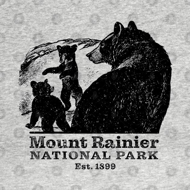 Mount Rainier National Park Bear Playful Cubs by Pine Hill Goods